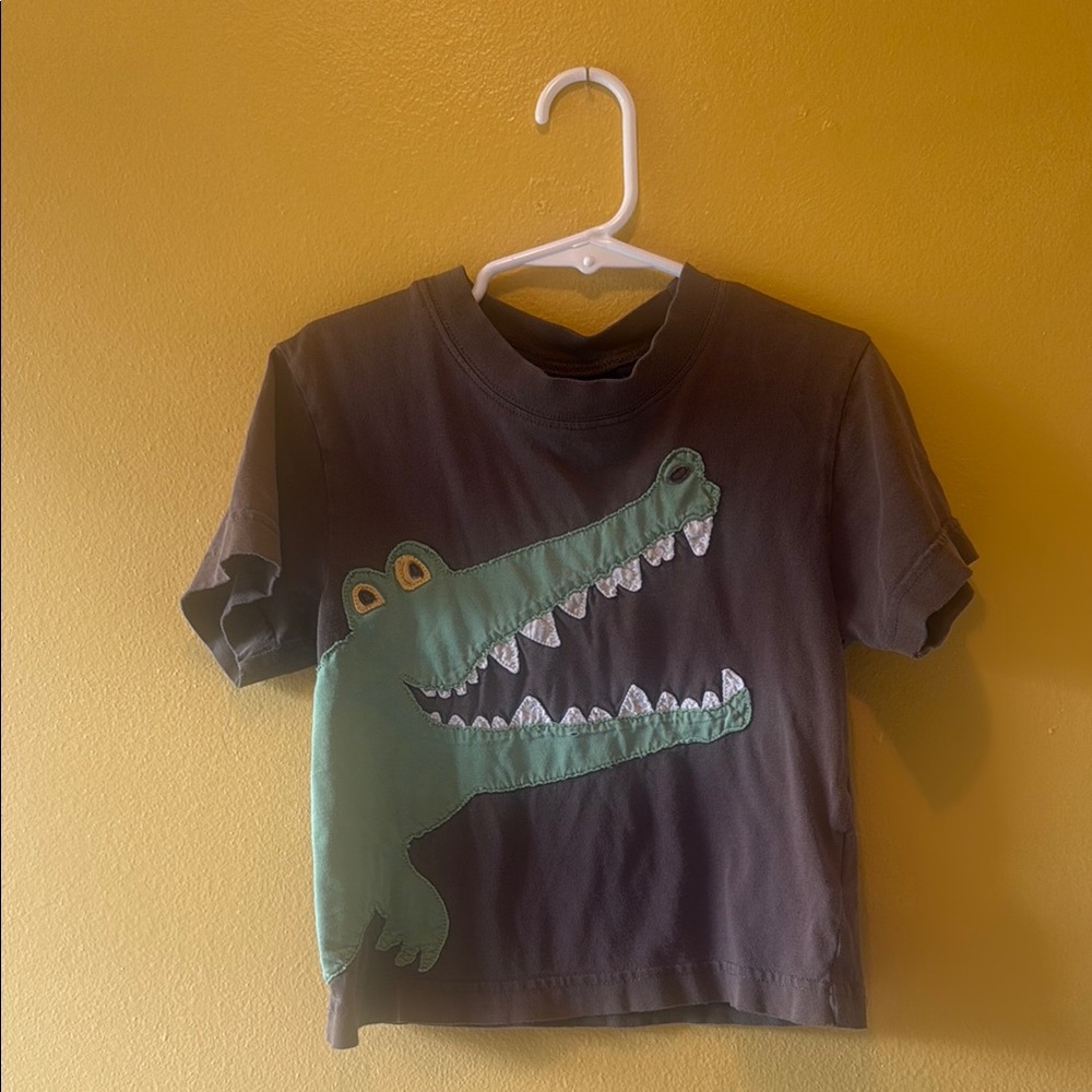 Mini Boden Kids Crocodile Graphic T-Shirt - Green & Brown